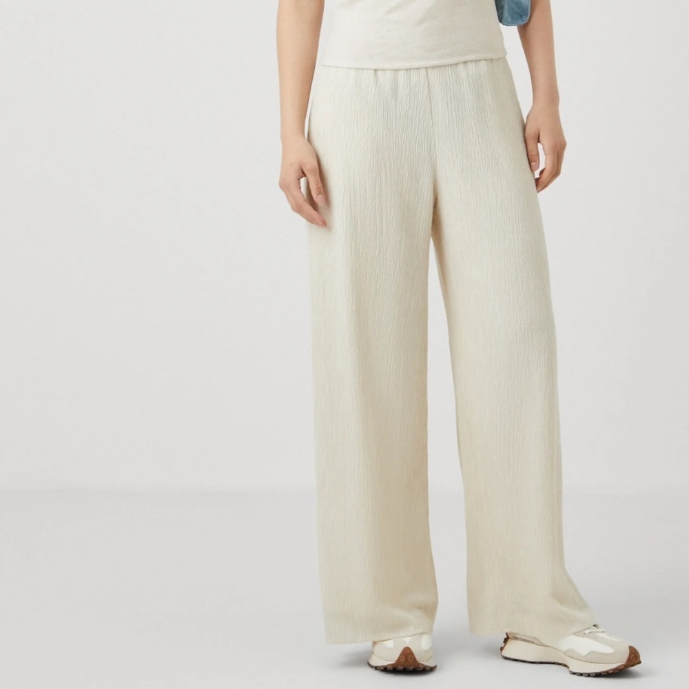 Abercrombie & Fitch LINEAR CRINKLE EASY PULL ON - Trousers - birch M